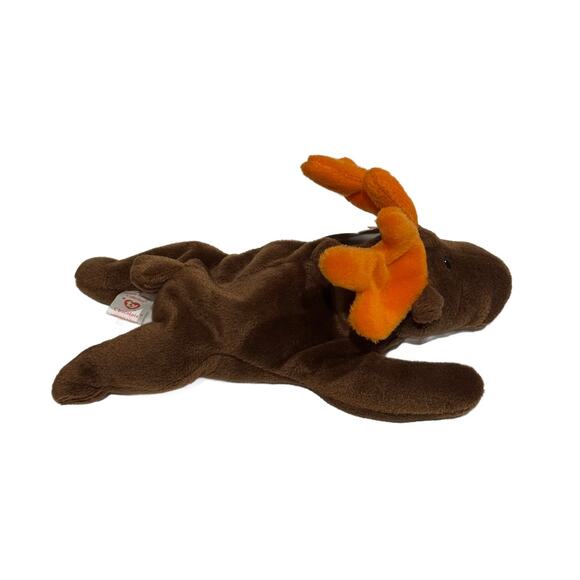 VTG Ty Beanie Baby/Attic Treasure Plush "Chocolate Moose" Animal Toy 1993 - Picture 2 of 3